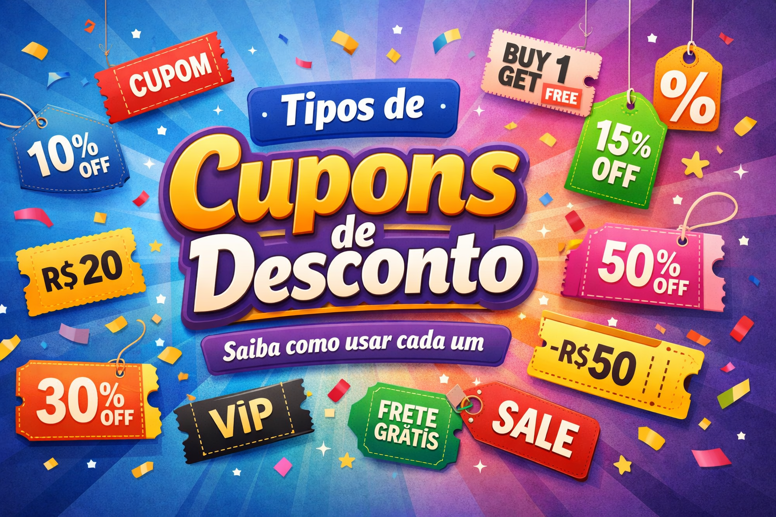 Tipos de cupons de desconto