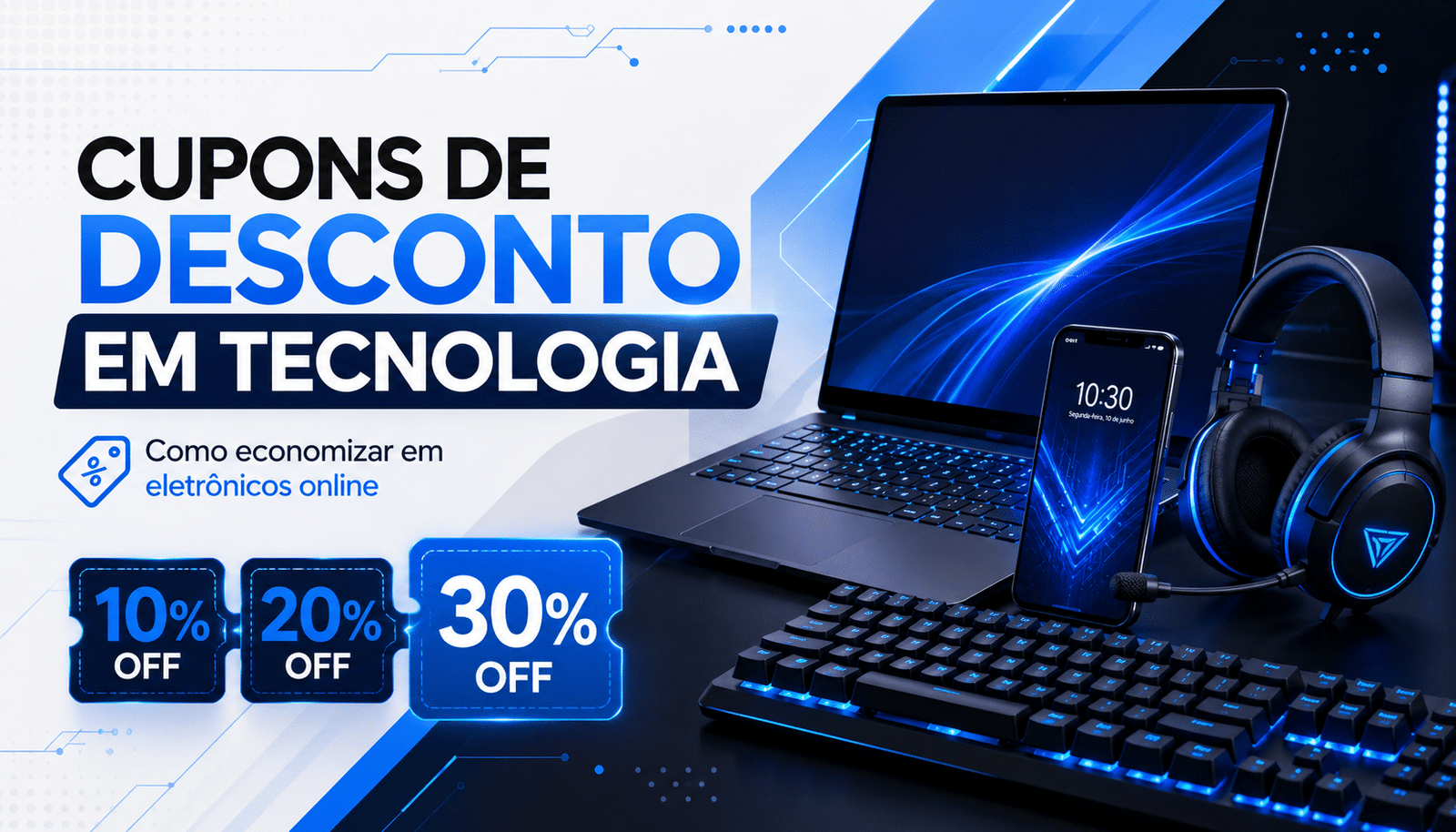 Cupons de desconto em tecnologia