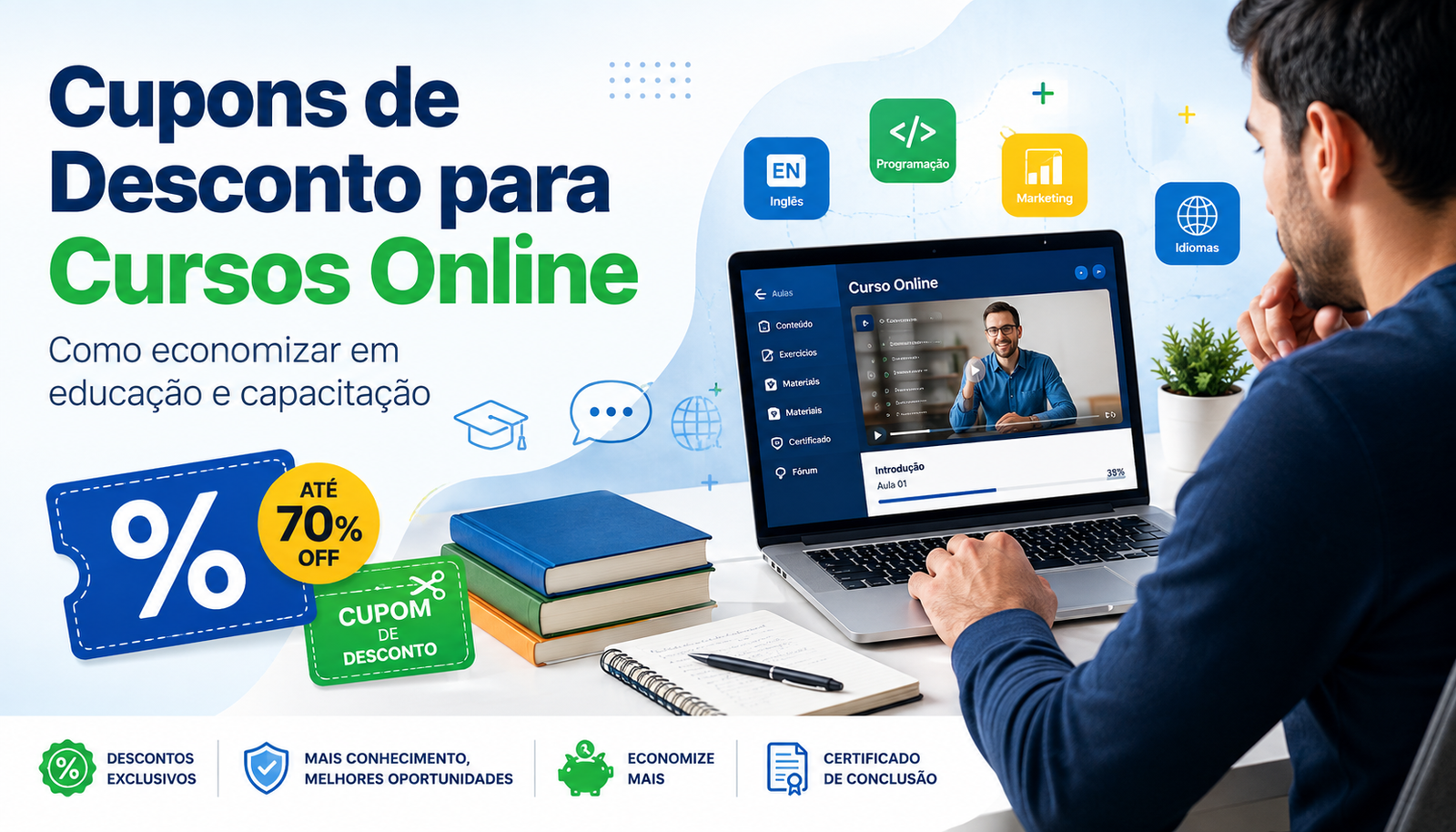 Cupons de desconto para cursos online