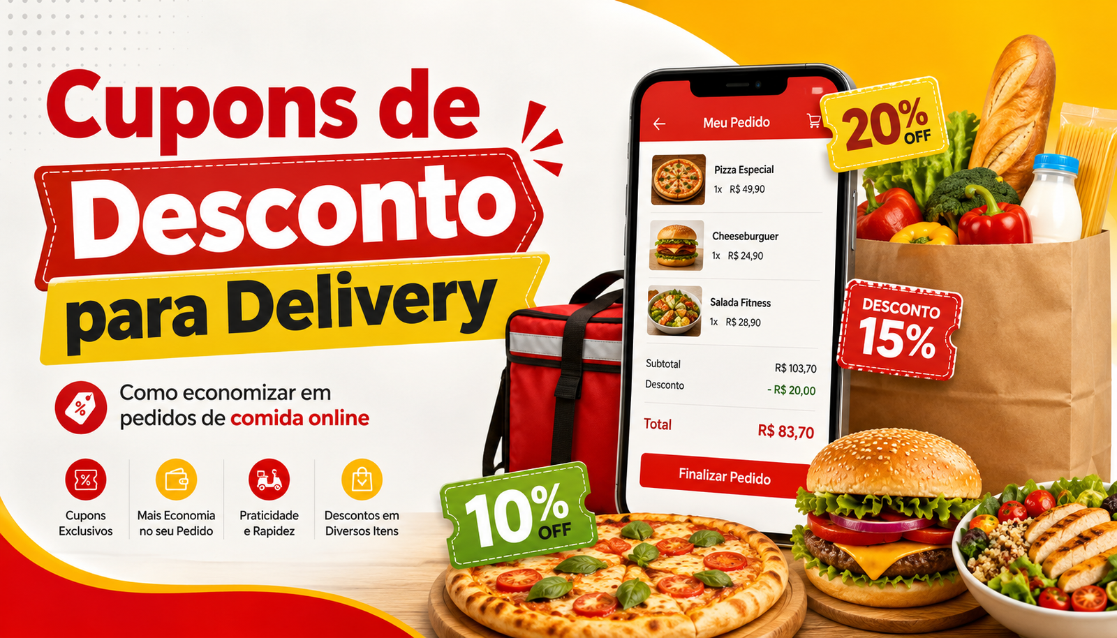 Cupons de Desconto para Delivery e Alimentação